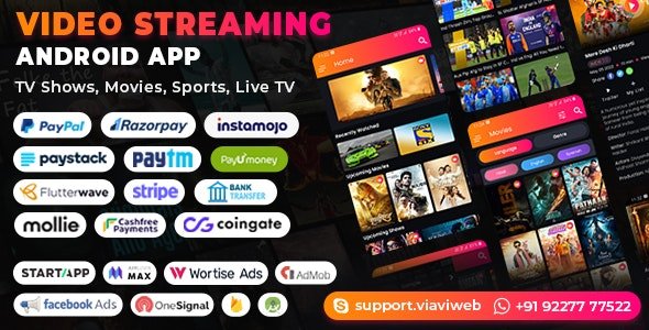 Video Streaming Android App (TV Shows, Movies, Sports, Videos Streaming, Live TV) v1.7