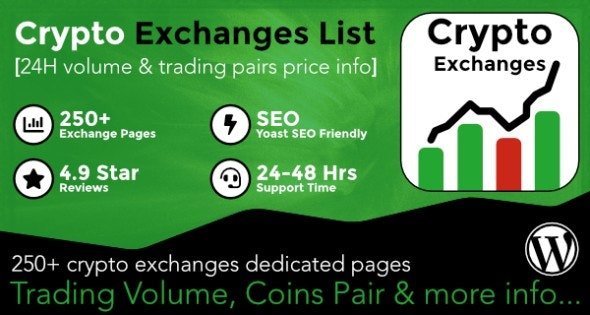 Cryptocurrency Exchanges List Pro v2.9.2 - WordPress Plugin