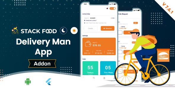 StackFood Multi Restaurant - Food Ordering Delivery Man App v7.5