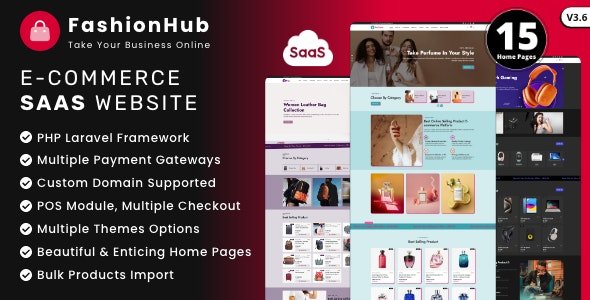 FashionHub SaaS v3.6 - eCommerce Website Builder For Seamless Online Business - nulled