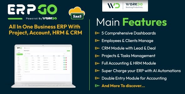 ERPGo SaaS - All In One Business ERP With Project, Account, HRM & CRM - v7.4