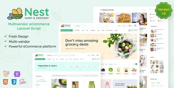 Nest v1.25.9 - Multivendor Organic & Grocery Laravel eCommerce - nulled