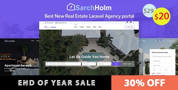 Sarchholm v2.0.5 - real estate laravel multilingual agency portal