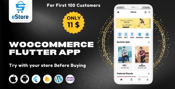 eStore v1.0 - Build a Flutter eCommerce Mobile App for Android and iOS from WordPress WooCommerce Store