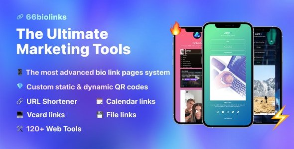 66biolinks v62.0.0 - Bio Links, URL Shortener, QR Codes & Web Tools (SAAS) - nulled